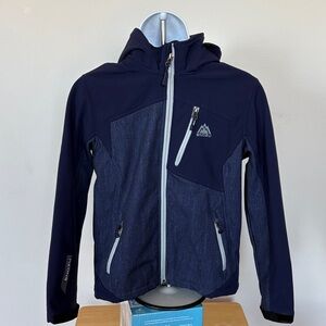 Snozu Kids Navy Blue Soft Shell Outdoor Jacket Size 10/12